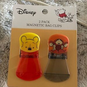 Disney Winnie the Pooh Magnetic Bag Clips / Magnet Backing Yellow and Orange